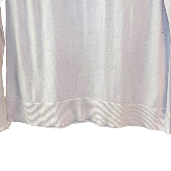 Loft Pink Lightweight Sweater Ruffle Sleeve Ribbed Collar Women’s Size Small - Picture 5 of 10